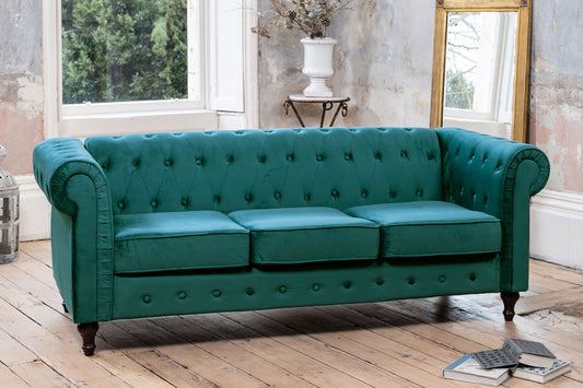 Cowick 3 Seat Velvet Chesterfield Sofa