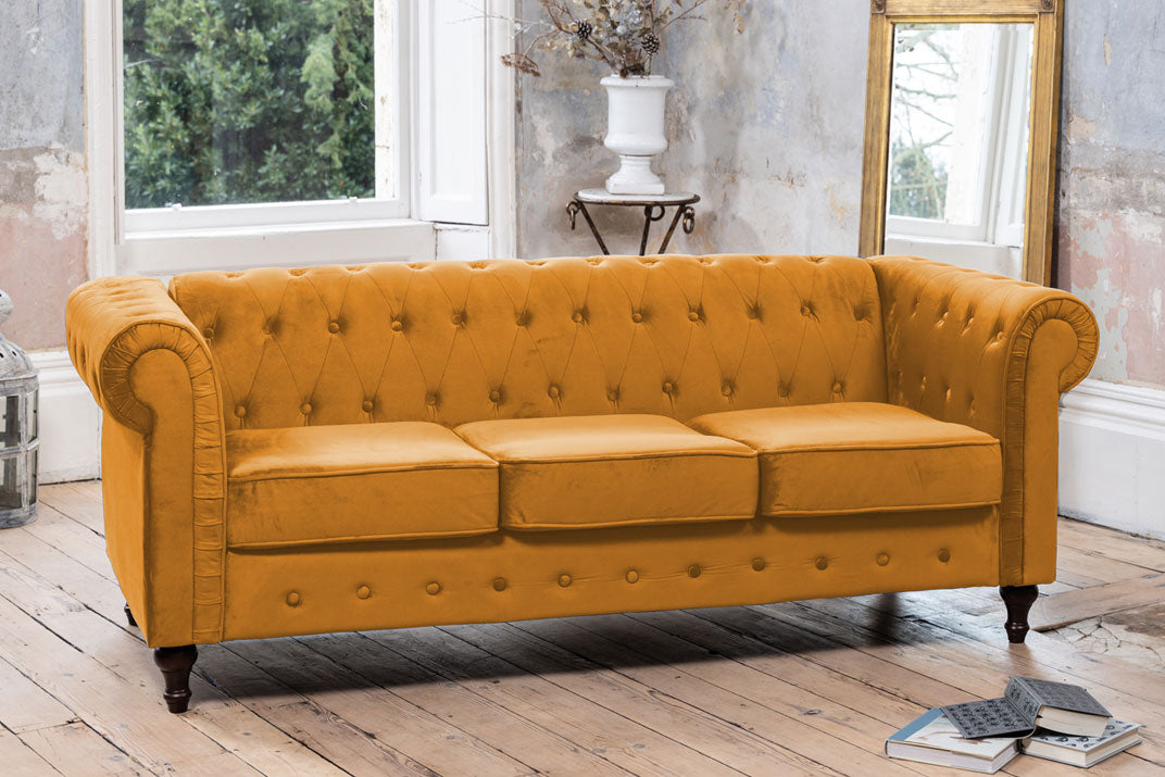 Cowick 3 Seat Velvet Chesterfield Sofa