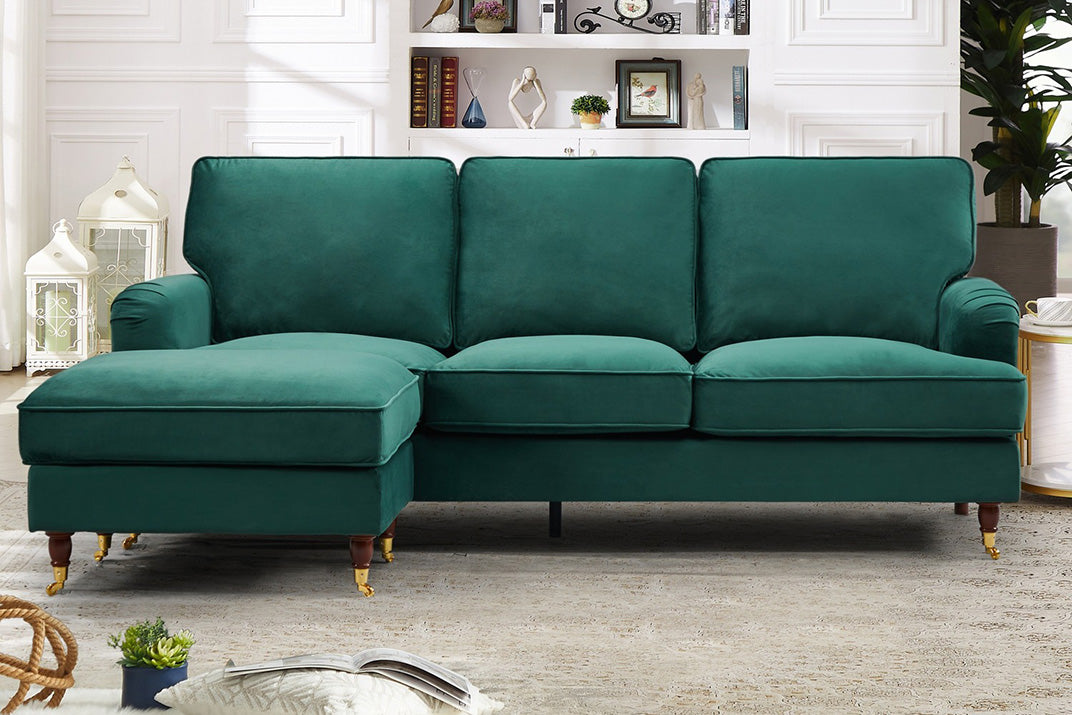 Renshaw reversible velvet corner sofa