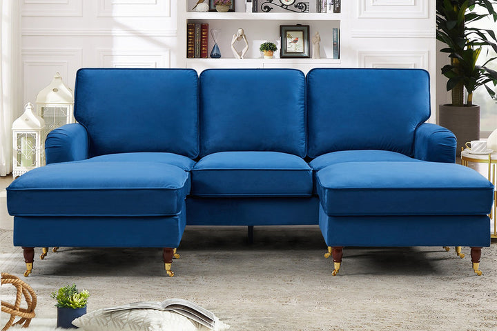 Renshaw U-Shaped velvet corner sofa